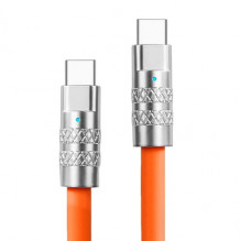 Silikoninis kabelis USB-C - USB-C, 100W (oranžinis, 3m)