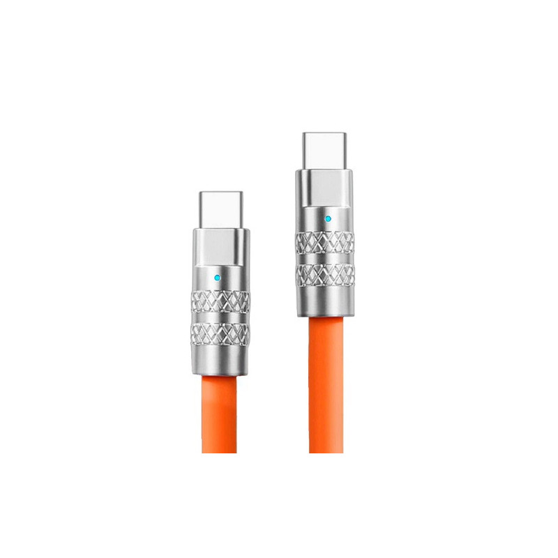 Silicone Cable USB Type-C - Type-C, 100W, orange, 3m