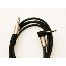 3.5mm Aux Audio cable, silicone, single bent end, black