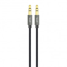 AUX kabelio mini lizdas nuo 3,5 mm iki mini lizdas 3,5 mm Budi, 1,2 m (juodas)