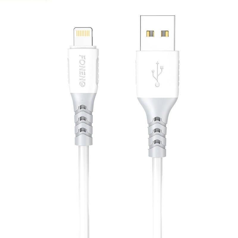 USB prie Lightning kabelis Foneng X66, 20W, 3A, 1m (baltas)