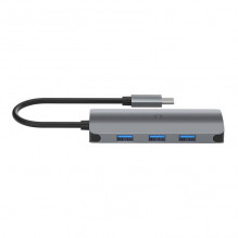 Hub 6in1 USB-C do 3x USB, USB-C, SD Card, Micro SD Card Cygnett SlimMate 100W (grey)