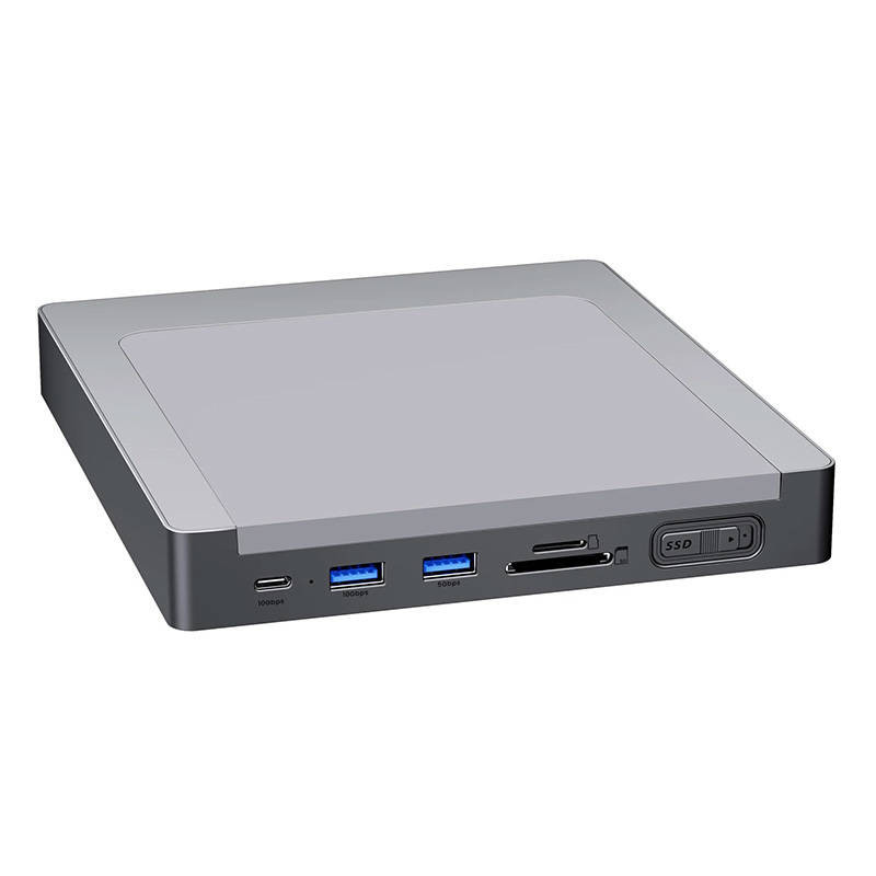 INVZI MagHub 8-in-1 USB-C prijungimo stotis / šakotuvas, skirtas iMac su SSD lizdu (pilka)
