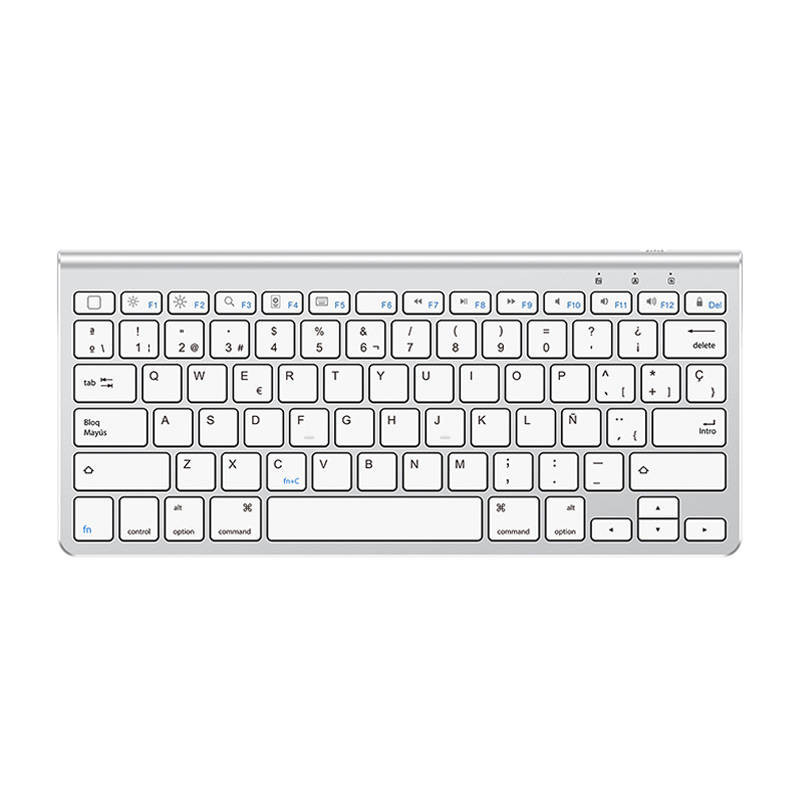 Belaidė iPad klaviatūra Omoton KB088 su planšetinio kompiuterio laikikliu (sidabrinė)