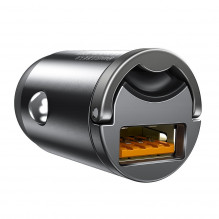 Baseus Tiny Star Mini greito įkrovimo automobilinis įkroviklis USB jungtis 30W pilka