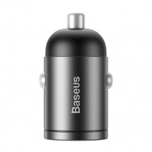 Baseus Tiny Star USB-C mini automobilinis įkroviklis, QC 4.0+, PD, 30W (pilka)