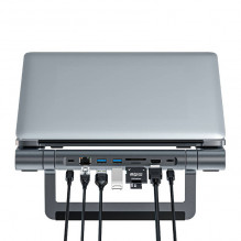 Daugiafunkcis nešiojamojo kompiuterio stovas Acefast E5 PLUS USB-C (juodas)