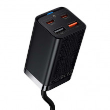 Quick Charger Baseus GaN3 Pro, 2x USB-C, 2x USB, 65W (black)
