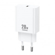 Wall charger Remax, RP-U5, USB-C, 20W (white) + Lightning cable