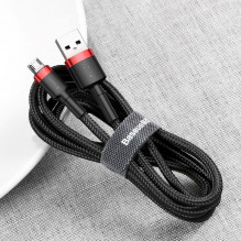 „Baseus Cafule“ mikro USB laidas 2A 3 m (juodas + raudonas)