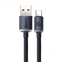 Baseus Crystal Shine kabelis USB prie USB-C, 100 W, 1,2 m (juodas)