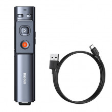 Baseus Orange Dot Multifunctionale remote control for presentation, with a green laser pointer - gray