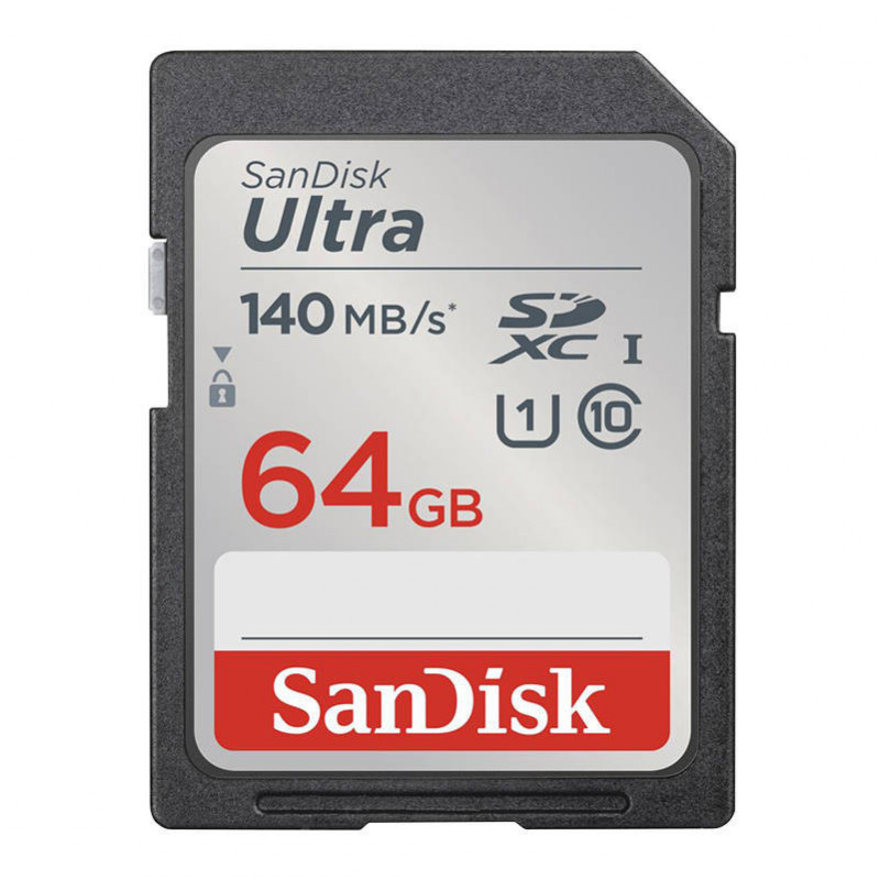 Atminties kortelė SANDISK ULTRA SDXC 64GB 140MB/ s UHS-I Class 10 (SDSDUNB-064G-GN6IN)