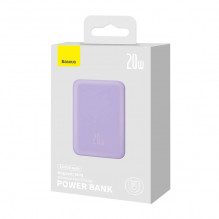 Powerbank Baseus Magnetic Mini 10000mAh, USB-C 20W MagSafe (violetinė)
