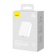 Powerbank Baseus Magnetic Mini 20000mAh, USB-C 20W MagSafe (balta)