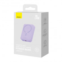 Powerbank Baseus Magnetic Mini 20000mAh, USB-C 20W MagSafe (violetinė)