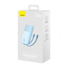 Powerbank Baseus Comet su USB į USB-C laidu, 10 000 mAh, 22,5 W (mėlyna)