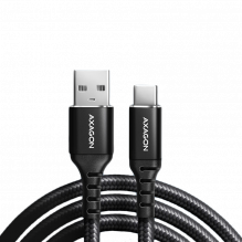 Axagon duomenų ir įkrovimo USB 2.0 laido ilgis 2 m. 3A. Juodos pintos.