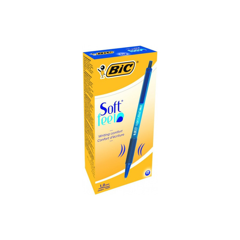 Bic Tušinukas Softfeel Clic 1.0 mm, Mėlynas, pakuotėje 12 vnt. 