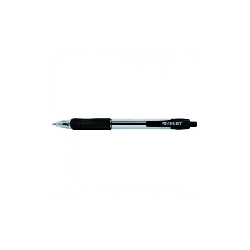 Stanger Ballpoint pen Softgrip rertactable 1.0 mm, black, in a package of 10 pcs. 18000300039
