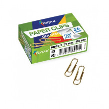Paper clips Forpus, yellow metal, 26mm, round