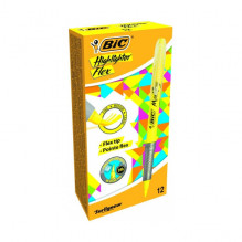 Bic Text marker Flex 1-4 mm, yellow, 12 pcs in a package. 448919