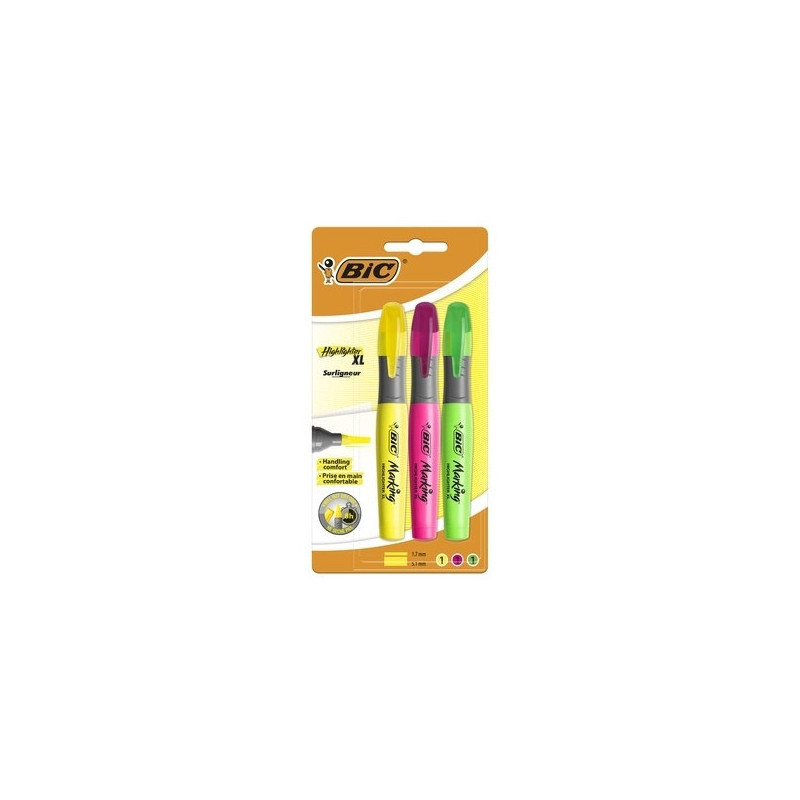 Bic Text markers Highlighter XL, set of 3 colors (247215)