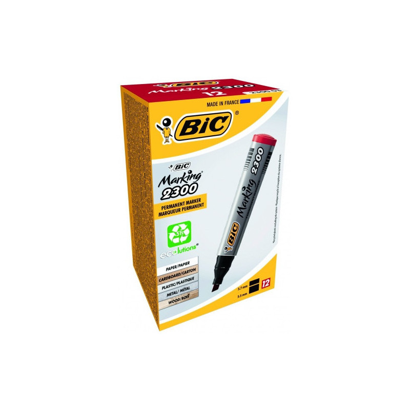 Bic Permanent marker Eco 2300 4-5 mm, red, pack of 12 pcs. 300034
