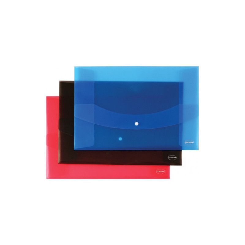 Aplankas-vokelis su spaustuku Centrum, A3, plastikinis, įvairių spalvų, skaidrus 0820-111
