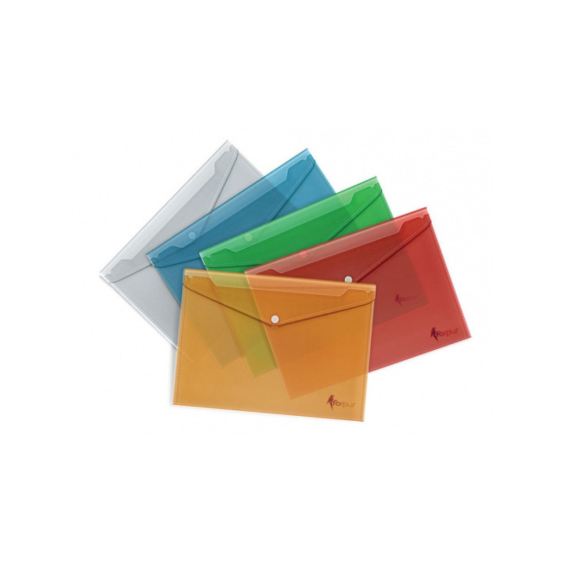 Folder-envelope with print Forpus, A4, plastic, white, transparent