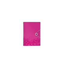 Aplankas-kartoteka su gumele Leitz WOW, A4, plastikinis, rožinis, 6 skyrių 0816-102