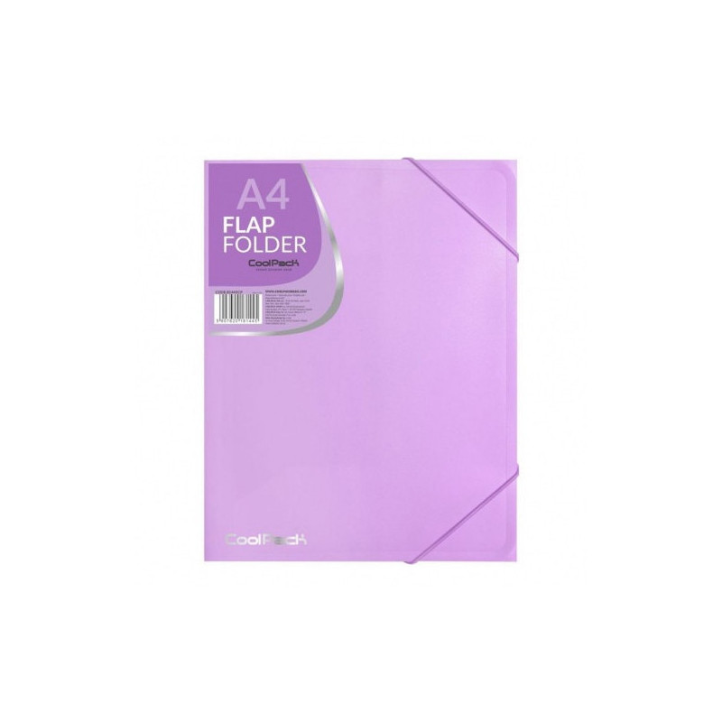 Apankas su gumelėm CoolPack, A4, plastikinis, pastelinis violetinis