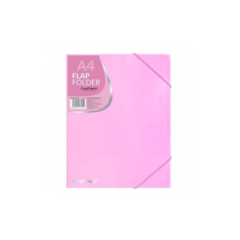 Apankas su gumelėm CoolPack , A4, plastikinis, pastelinis rožinis