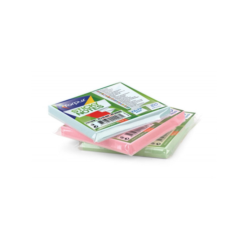 Adhesive sheets Forpus, 75x75mm, greenish, pastel (1x80) 0717-122