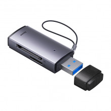 Baseus Lite Series SD/ TF memory card reader, USB (gray)