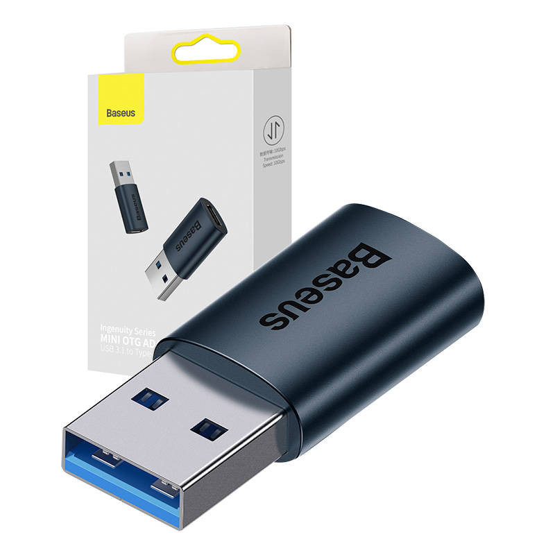 „Baseus Ingenuity“ USB-A į USB-C adapteris OTG (mėlynas)