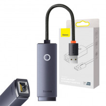 „Baseus Lite“ serijos USB į RJ45 tinklo adapteris, 100 Mbps (pilkas)
