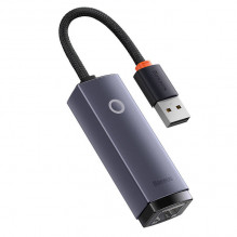 „Baseus Lite“ serijos USB–RJ45 tinklo adapteris, 100 Mbps (pilkas)