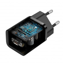 „Baseus Super Si“ greitas įkroviklis 1C 25 W su USB-C laidu, skirtas USB-C 1 m (juodas)