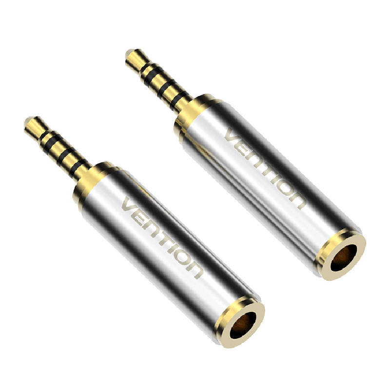 Adapterio garso 3,5 mm mini lizdas moteriškas ir 2,5 mm vyriškas Vention VAB-S02 auksinis