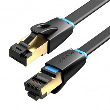 Plokščias tinklo kabelis CAT8 U/ FTP Vention IKCBG RJ45 Ethernet 40Gpbs 1,5m (juodas)