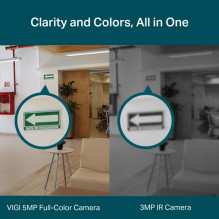 TP-LINK VIGI 5MP visų spalvų bokštelis tinklo kamera, 4 mm