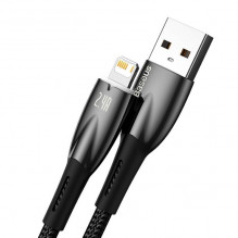 USB laidas, skirtas Lightning Baseus Glimmer Series, 2,4A, 1m (juodas)