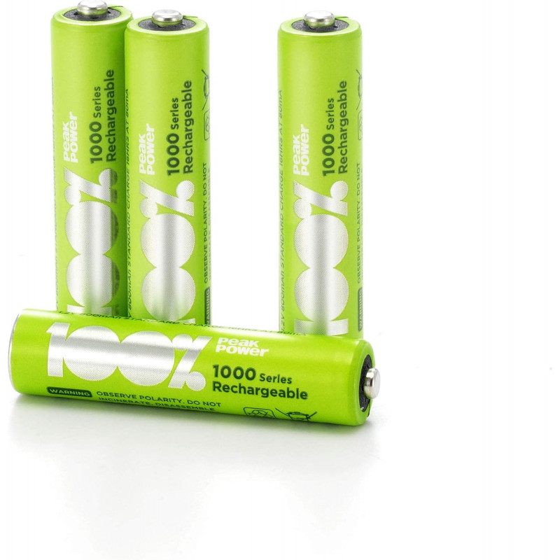 100 % PeakPower NiMH įkraunamos baterijos AAA