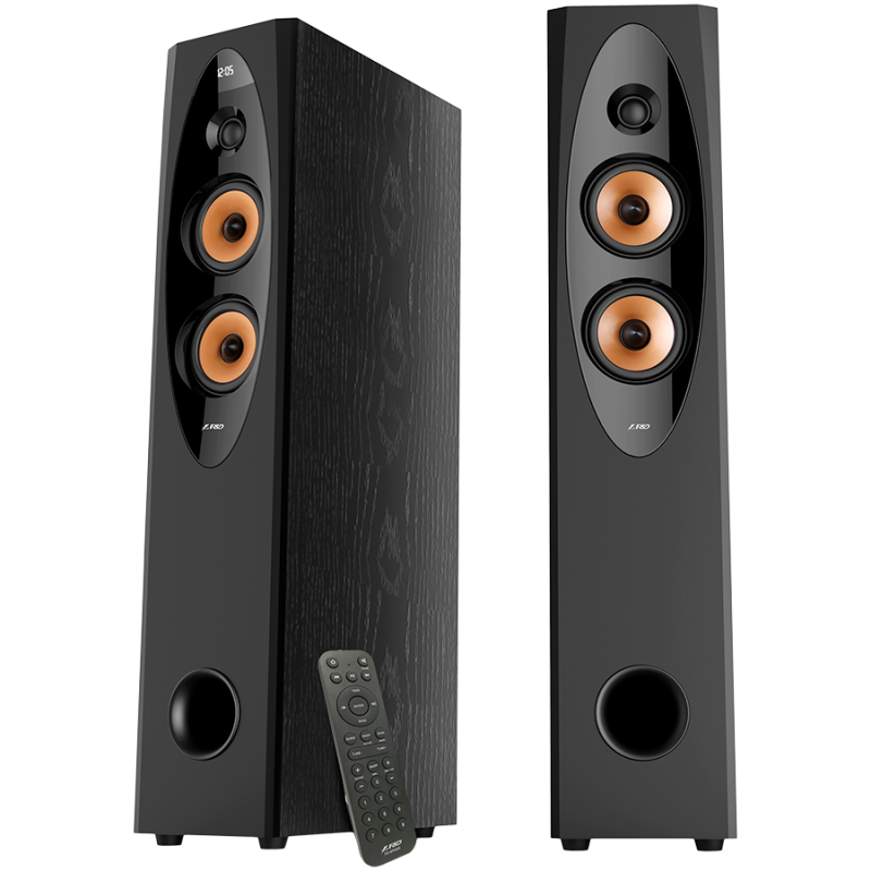 F&D T-60X PRO 2.0 Floorstanding Speakers, 120W RMS ( 60Wx2), 1' Tweeter + 4' Speakers x2 + 8' Subwoofer for each chan