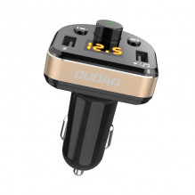 Automobilinis įkroviklis Dudao R2Pro, 3-in-1, 2x USB, siųstuvas FM Bluetooth 15,5W
