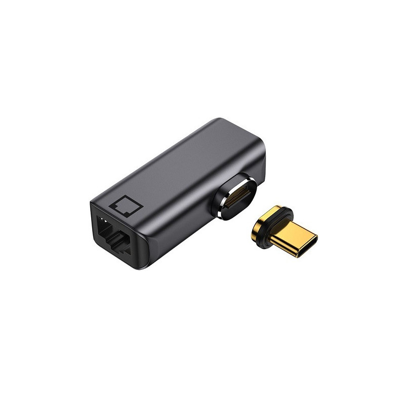 Magnetinis adapteris USB Type-C - RJ-45, 100/ 1000Mb