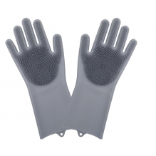 Silicone dishwashing gloves with brush
