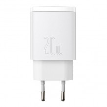 Baseus Compact Quick Charger, USB, USB-C, 20W (white)