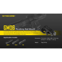 NITECORE Picatinny Rail Flashlight Mount GM06